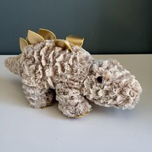 Cute Fuzzy Gold 12in STEGOSAURUS Dinosaur Stuffed Animal Plush‎ Toy T46